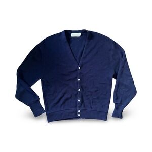 Sedgefield Vtg 90's Men's Knit Blue Cardigan Grandpa made in the USA Size Large